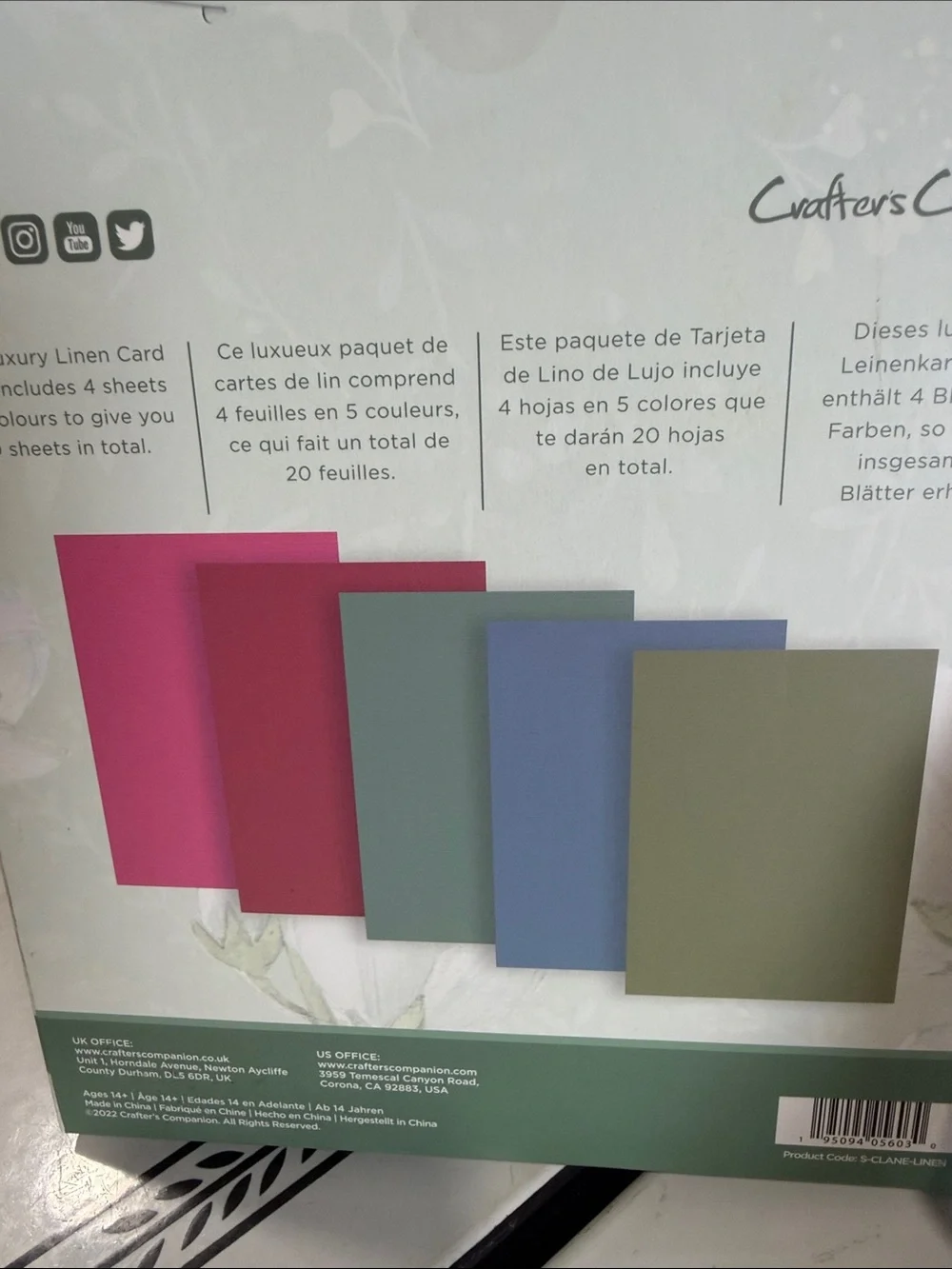 Crafters Companion Country Lane Paper Pad & Luxury Linen Card
